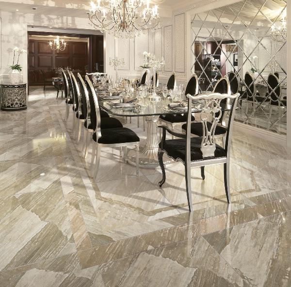 1xBET全抛釉瓷砖天堡石KYS8061瓷砖别墅餐厅应用效果