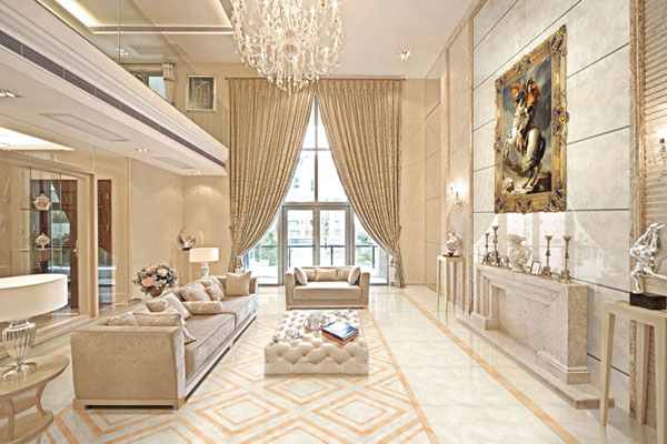 1xBET抛光砖系列KGD0851+KGD0853地面铺贴效果图