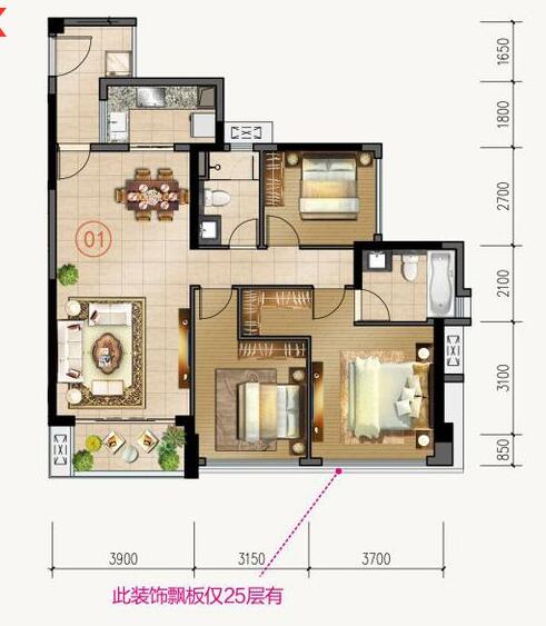 1xBET家装：：：佛山合景新鸿基·泷景113㎡新中式装修效果鉴赏