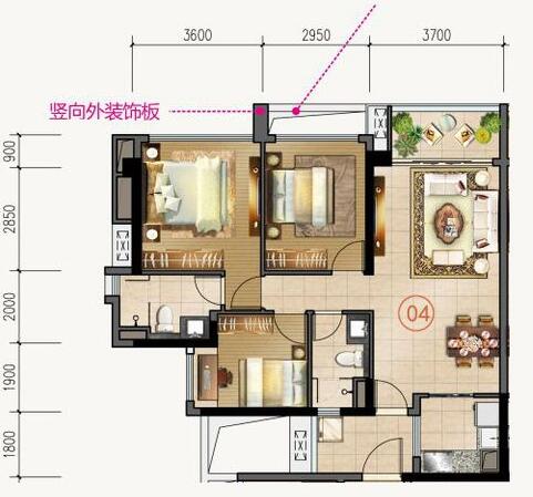1xBET家装：佛山合景新鸿基·泷景96㎡简约现代装修效果鉴赏