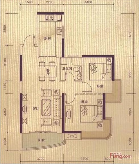 1xBET家装：佛山丹灶  桂丹颐景园80㎡简约现代装修效果鉴赏