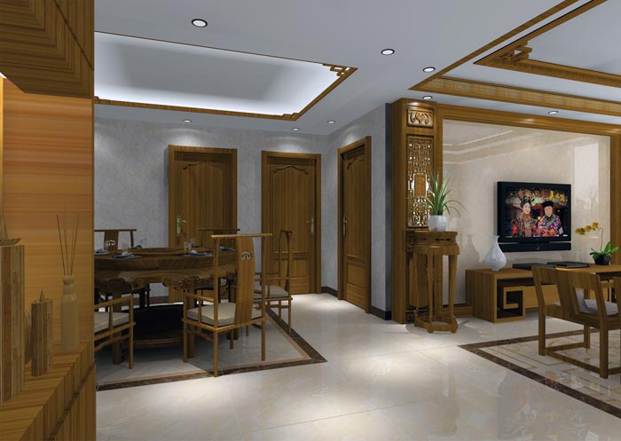 1xBET家装：：井冈山协调家园安顿小区130㎡中式气概装修鉴赏
