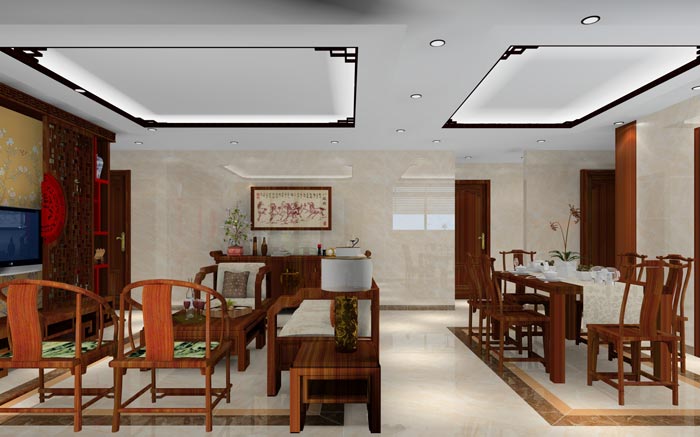 1xBET家装：：佛山龙湖春江名城120㎡的中式气概装修鉴赏