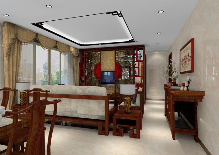 1xBET家装：：佛山龙湖春江名城120㎡的中式气概装修鉴赏